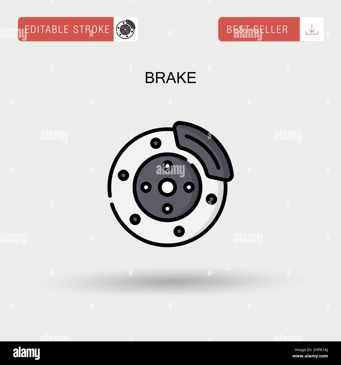 Brake Simple vector icon. Stock Vector