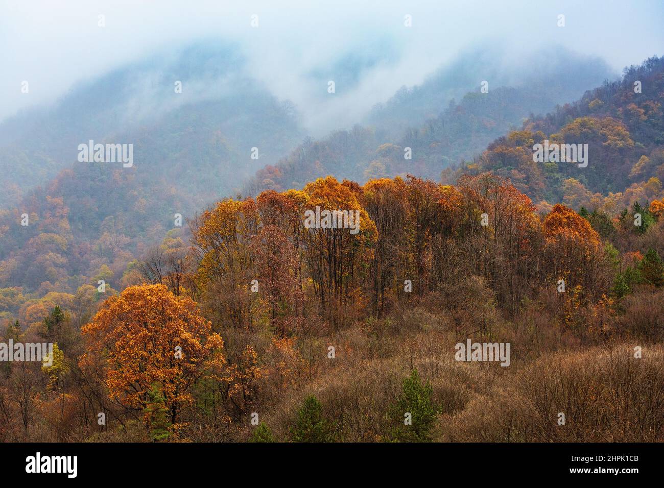 Optical haze mountain scenery Stock Photo Alamy