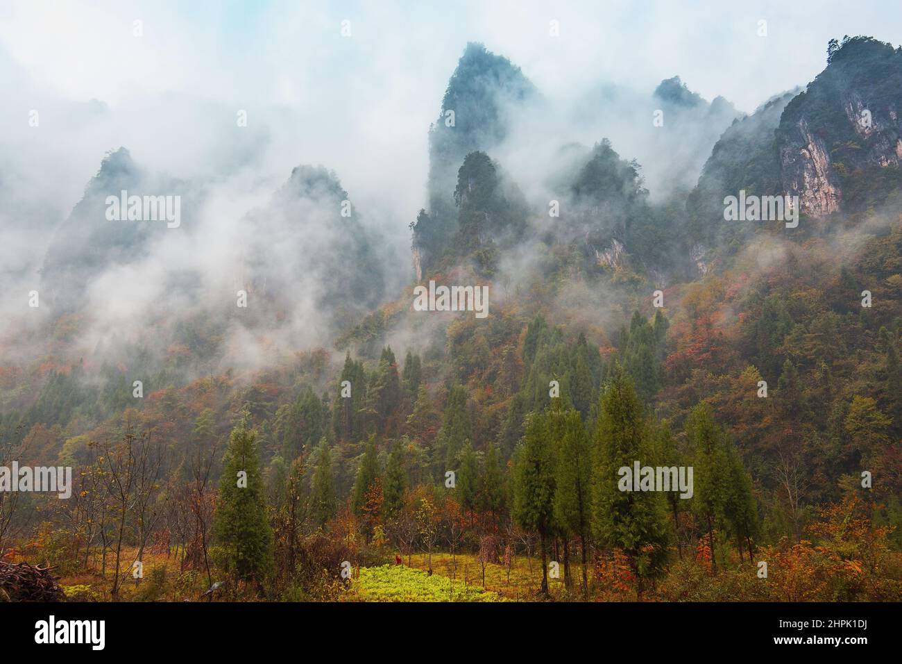 Optical haze mountain scenery Stock Photo Alamy