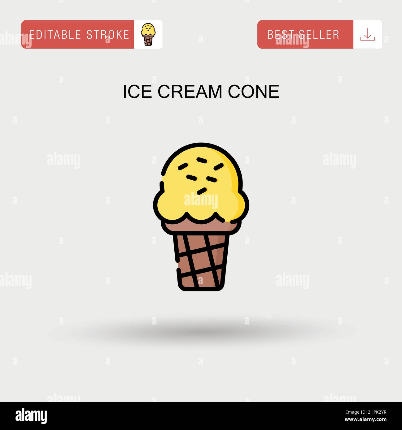 Ice cream cone Simple vector icon Stock Vector Image & Art - Alamy