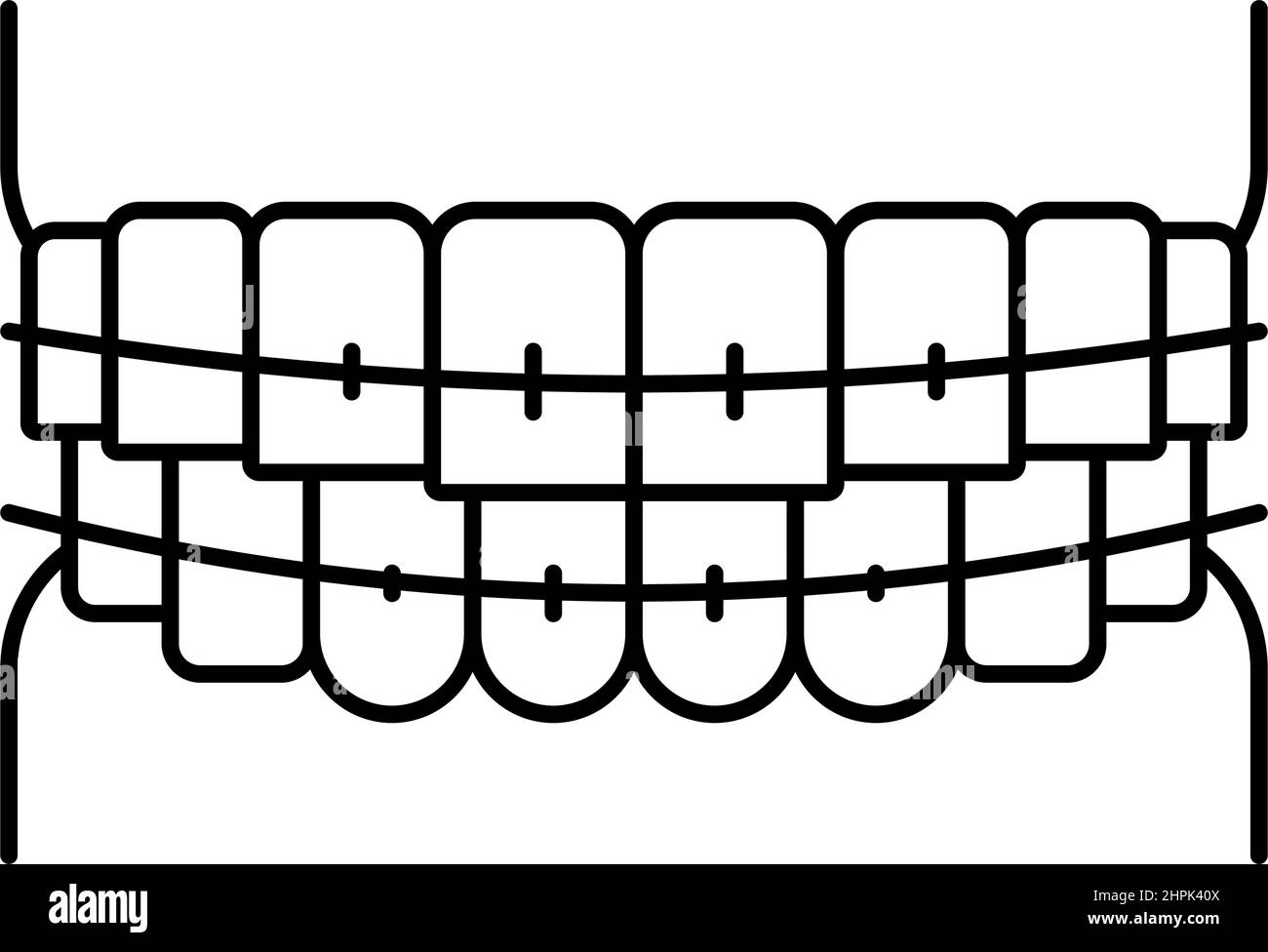 tooth braces line icon vector illustration Stock Vector Image & Art - Alamy