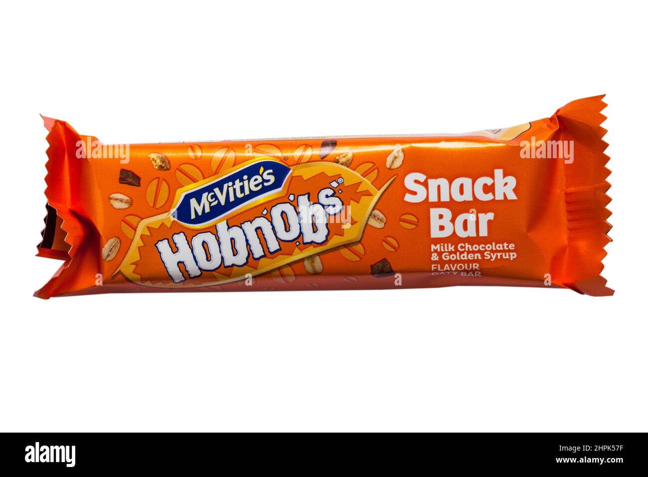 Golden syrup flavour biscuit and cereal bars with milk chocolate Cut