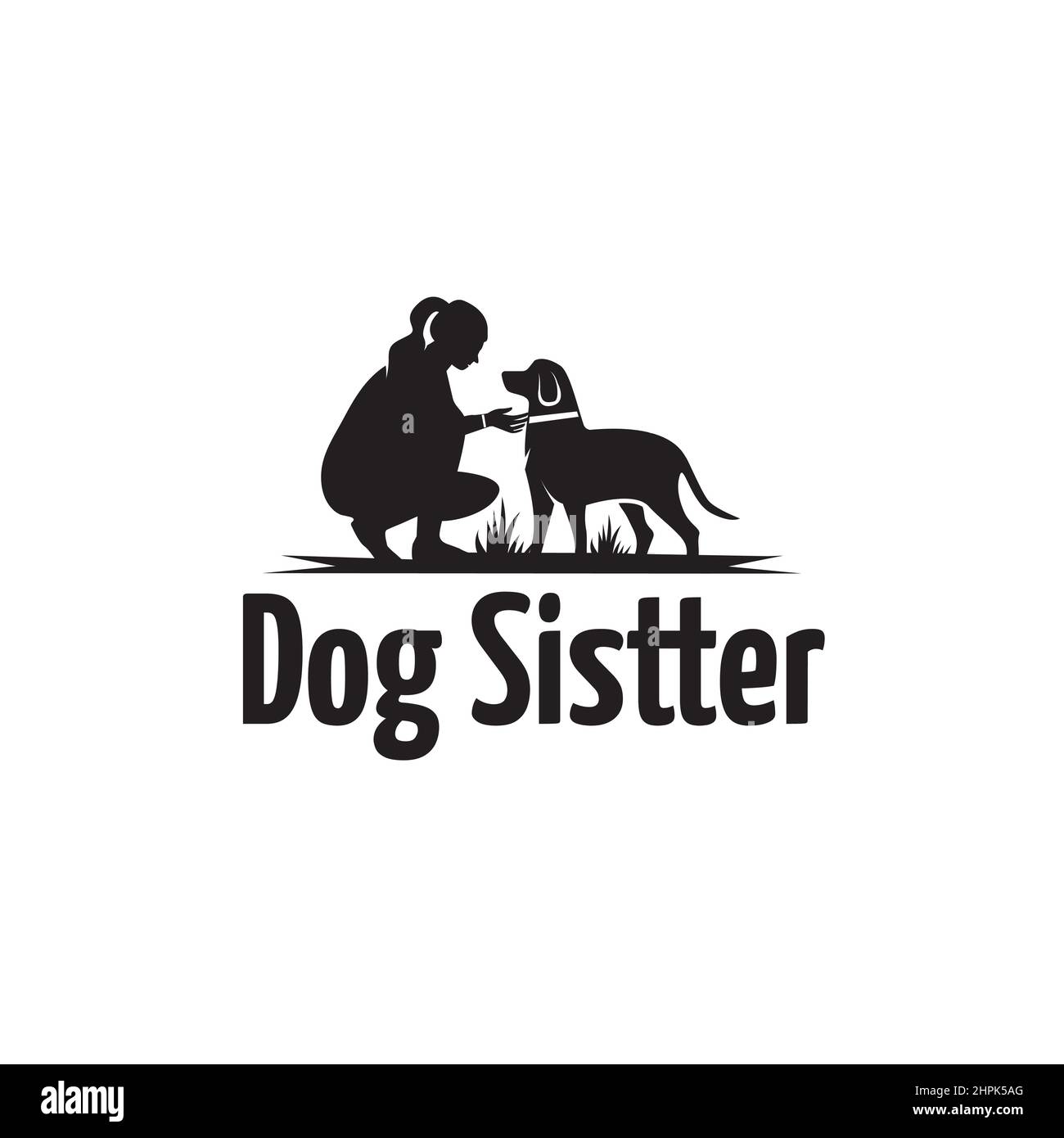 Dog walker silhouette Stock Vector Images - Alamy
