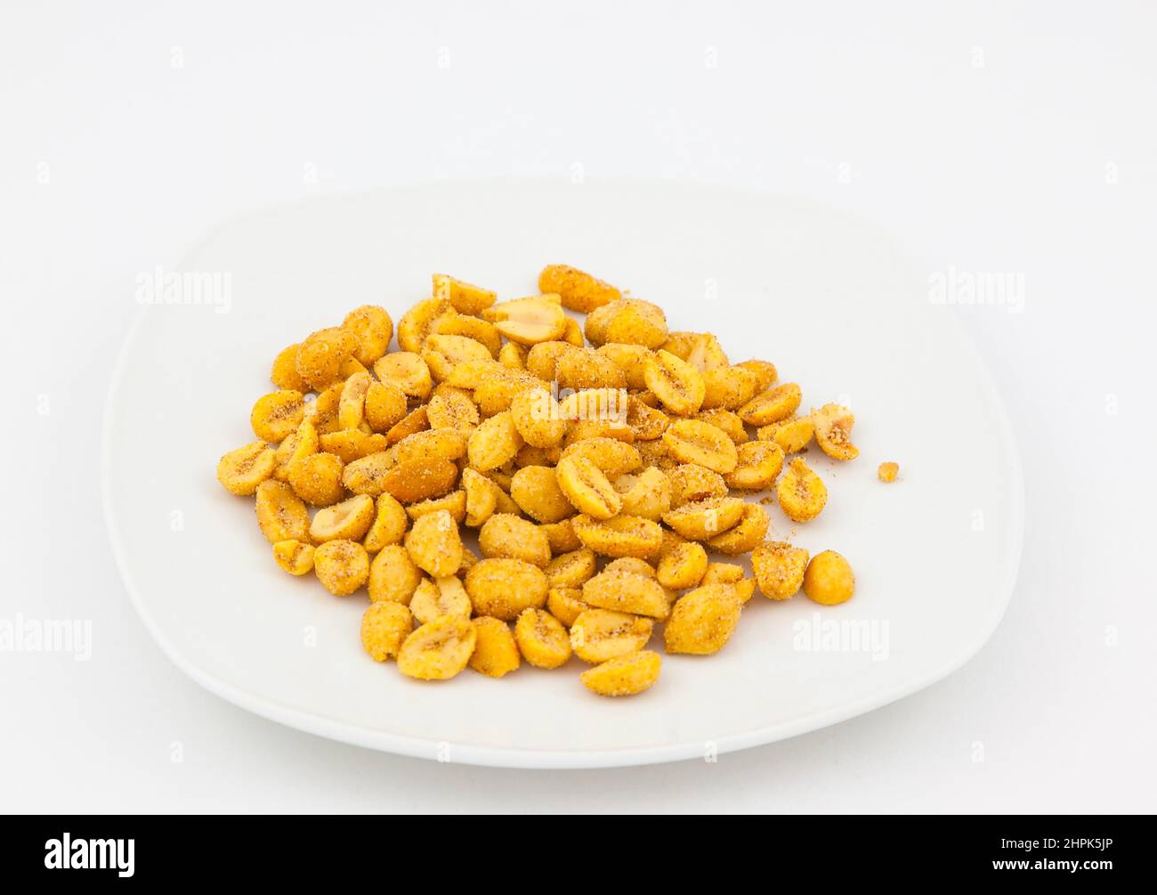 Food, Snacks, Chilli flavoured roasted peanuts. Stock Photo