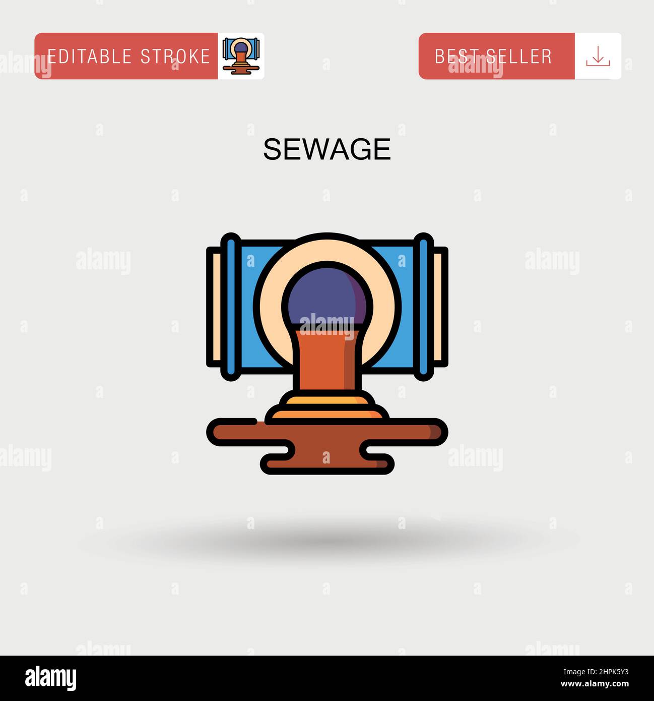 Sewage Simple vector icon. Stock Vector
