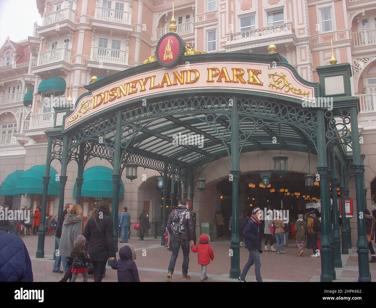 Disneyland Park, Paris entrance for Disney world in 2015 Stock Photo