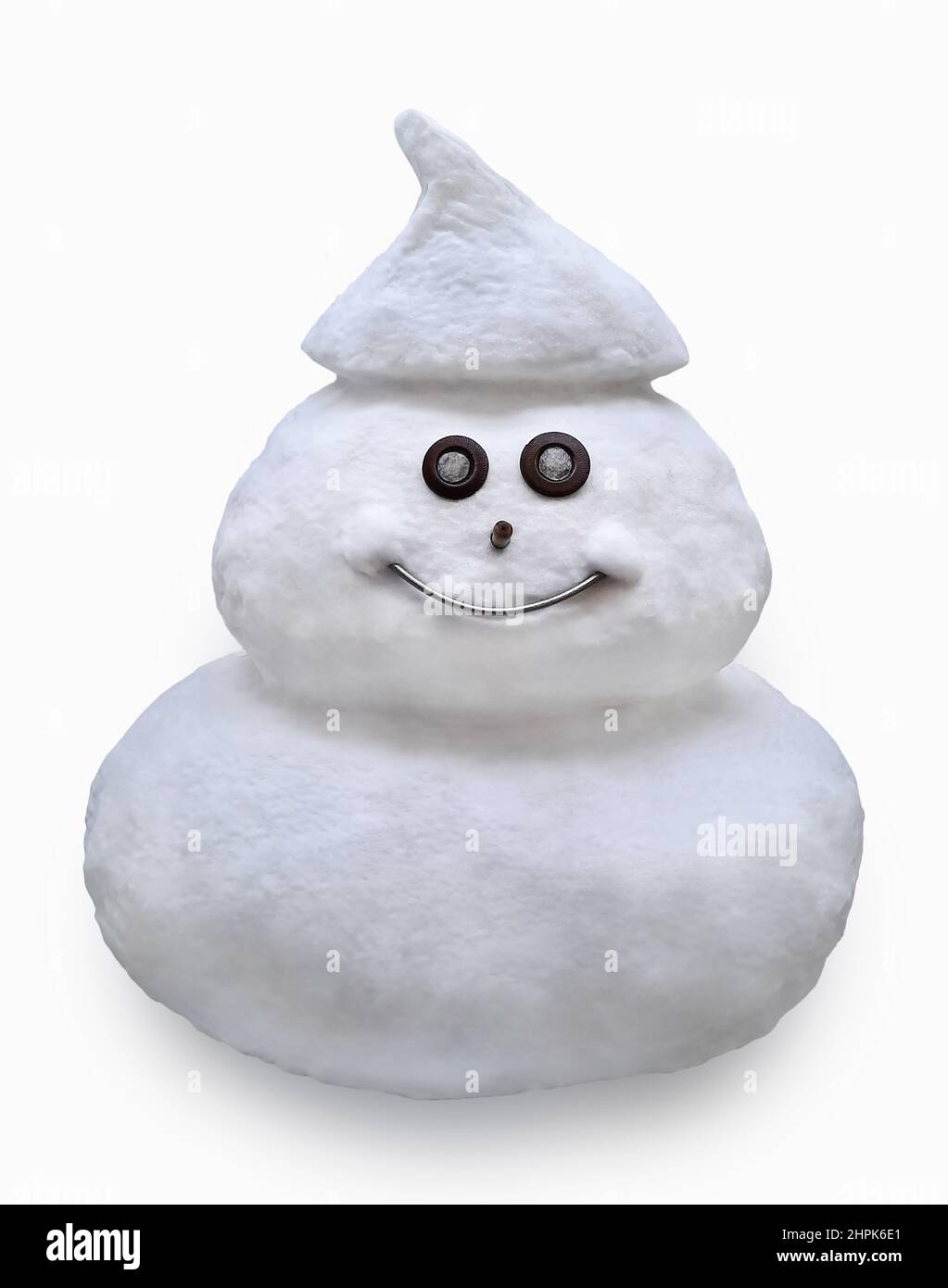 Funny snowman. On white background Stock Photo