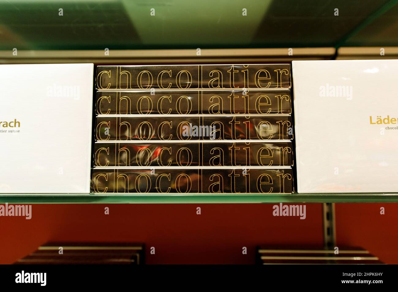 Chocolate shop Laderach Merkur, Via Nassa, Lugano, Switzerland, Europe Stock Photo Alamy