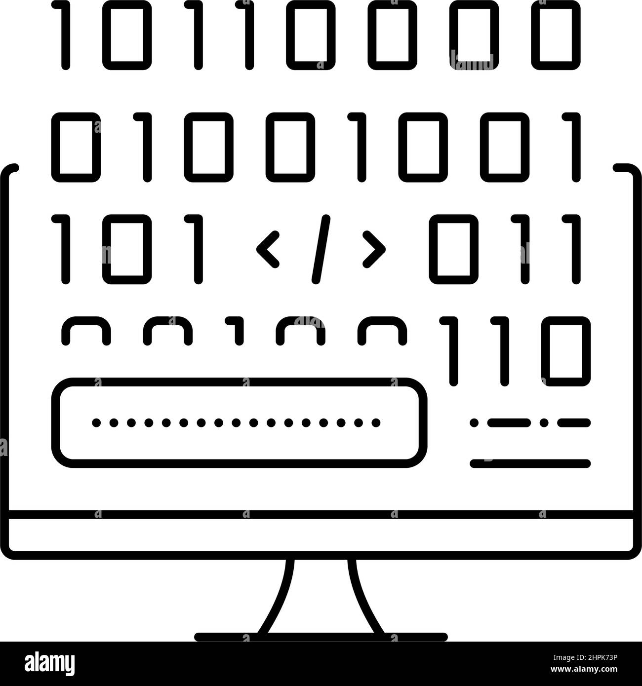 microcode development line icon vector illustration Stock Vector Image ...