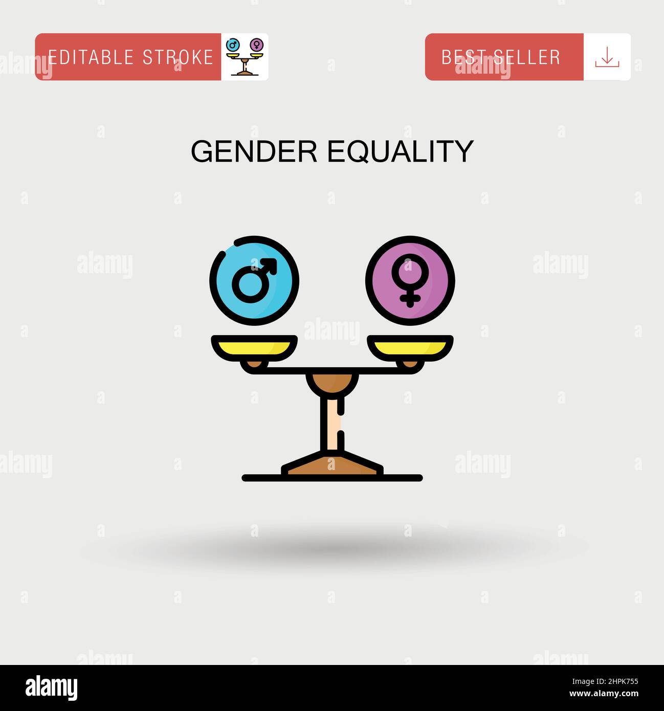 Gender equality Simple vector icon. Stock Vector