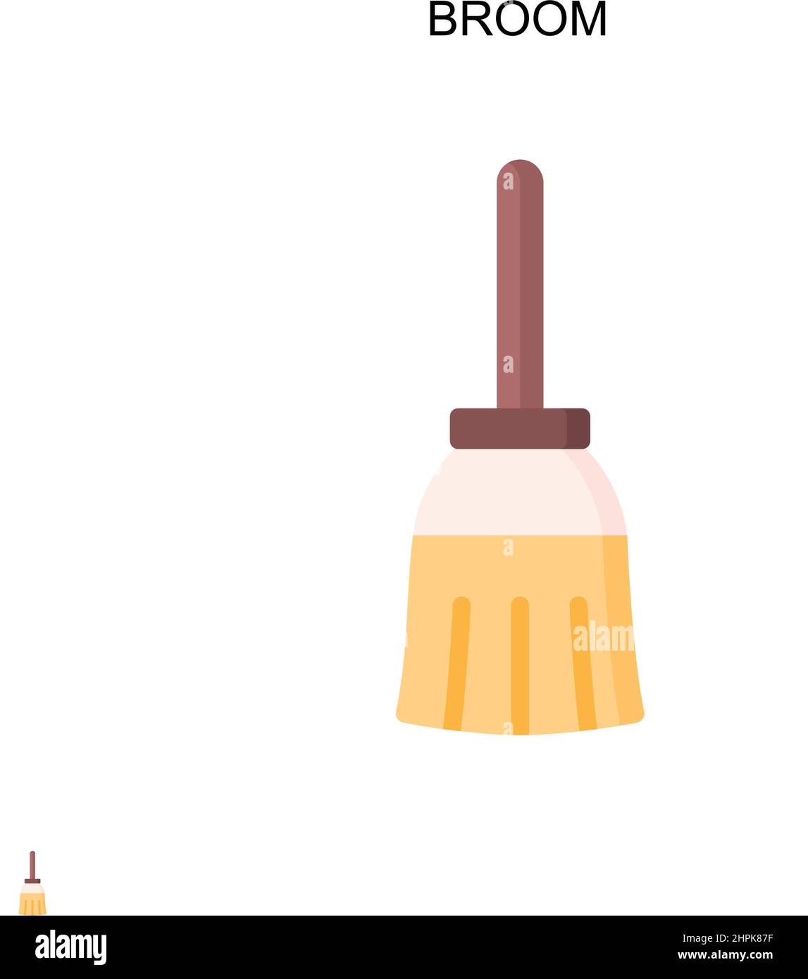 Broom Simple vector icon. Illustration symbol design template for web mobile UI element. Stock Vector