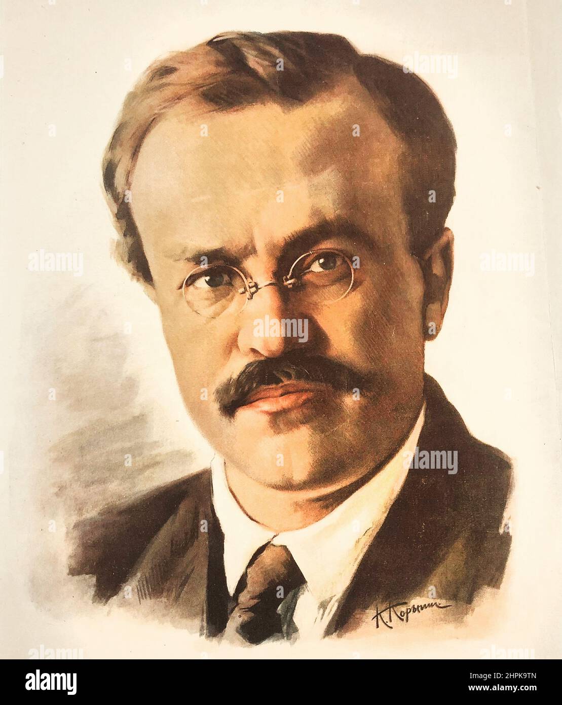 Portrait of Vyacheslav Molotov (1890–1986). He was a Russian politician and diplomat, an Old Bolshevik, and a leading figure in the Soviet government from the 1920s onward. He served as Chairman of the Council of People's Commissars from 1930 to 1941 and as Minister of Foreign Affairs from 1939 to 1949 and from 1953 to 1956. Stock Photo