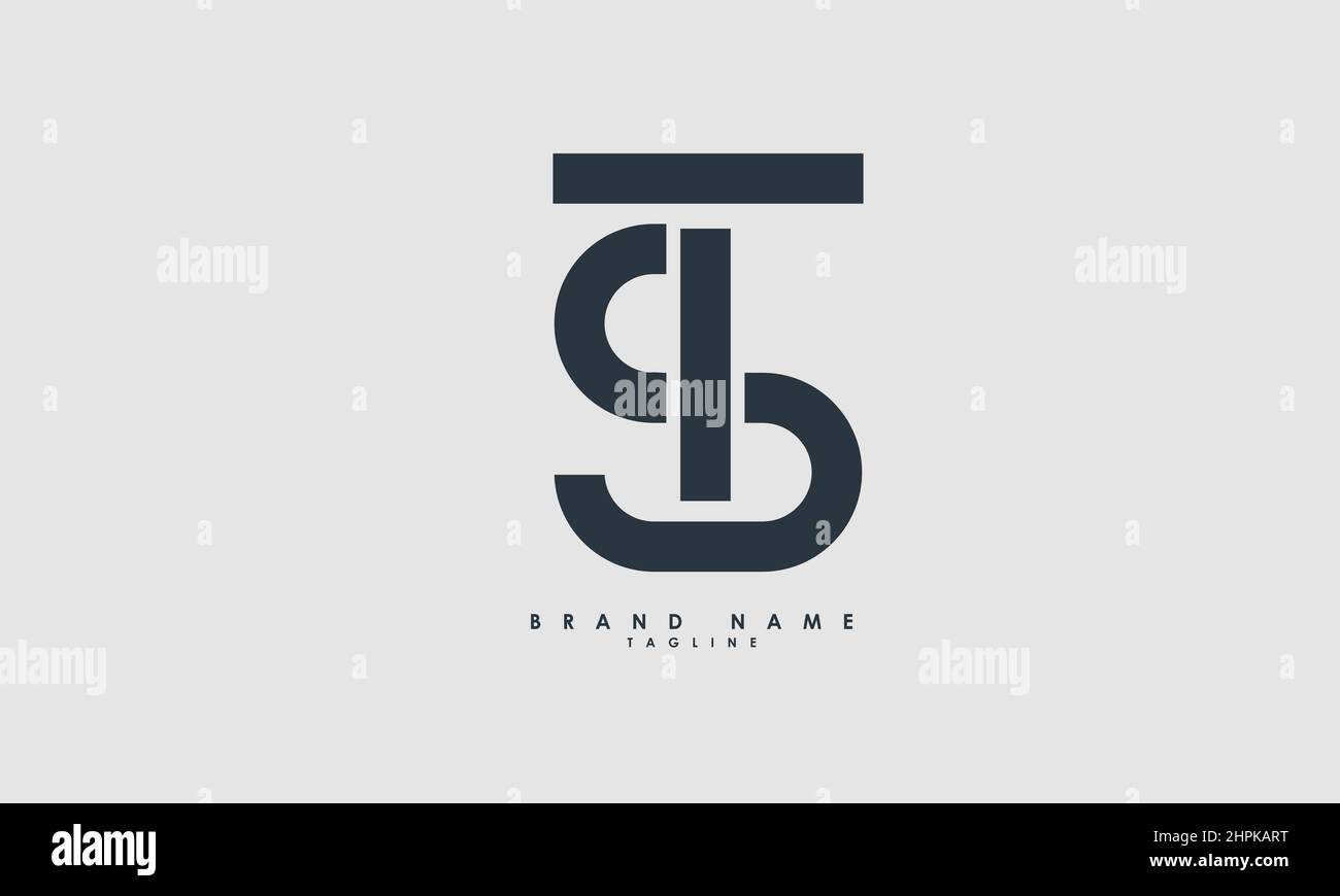 Alphabet letters Initials Monogram logo ST, TS, S and T Stock Vector