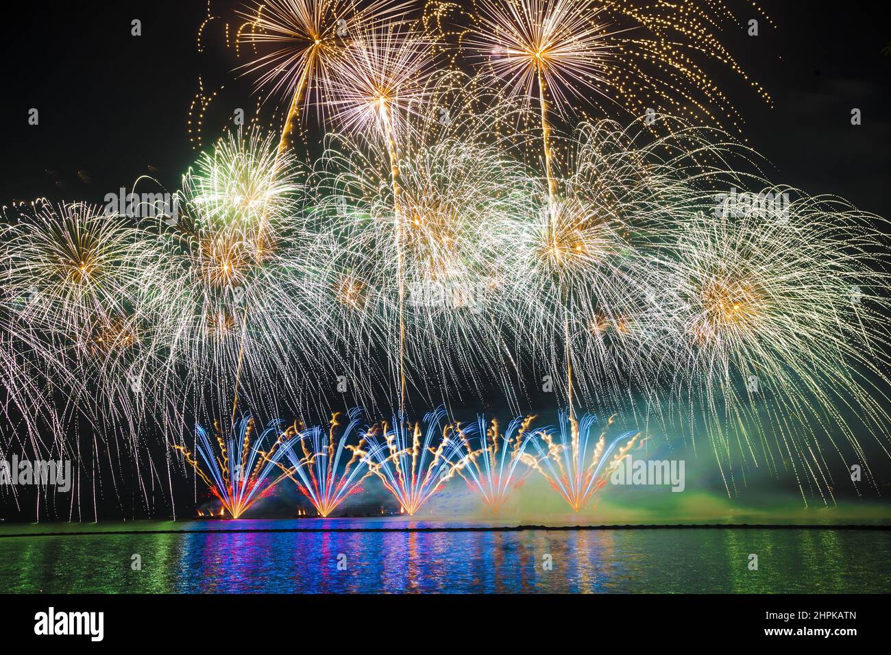 Fireworks beautiful scenery Stock Photo - Alamy