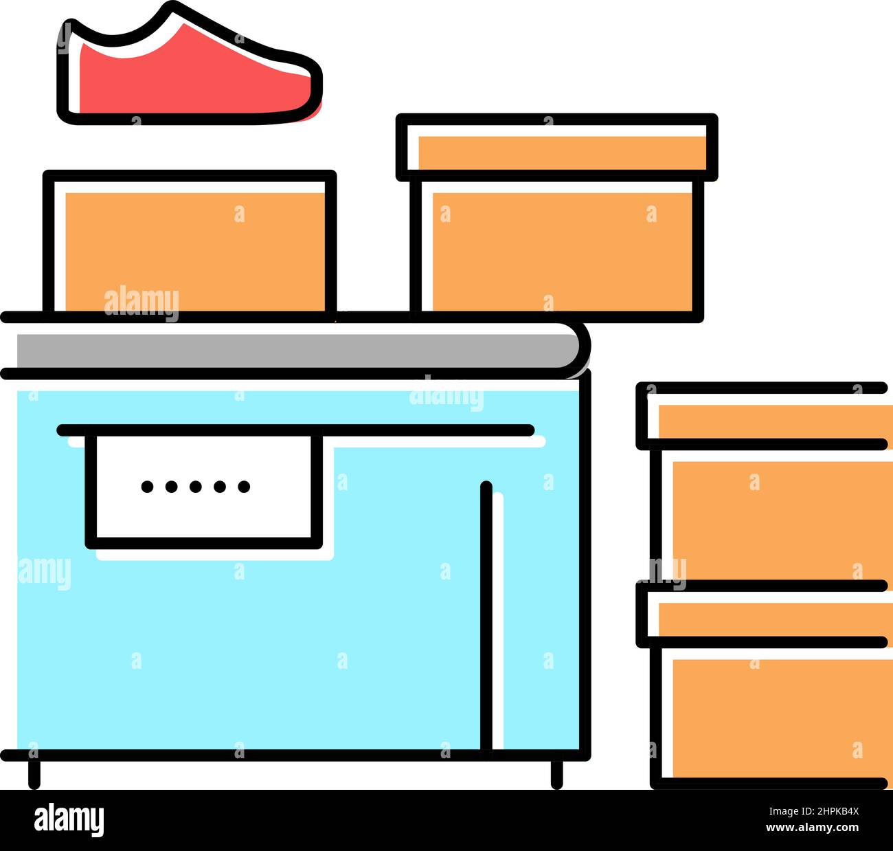 shoes packaging conveyor color icon vector illustration Stock Vector ...
