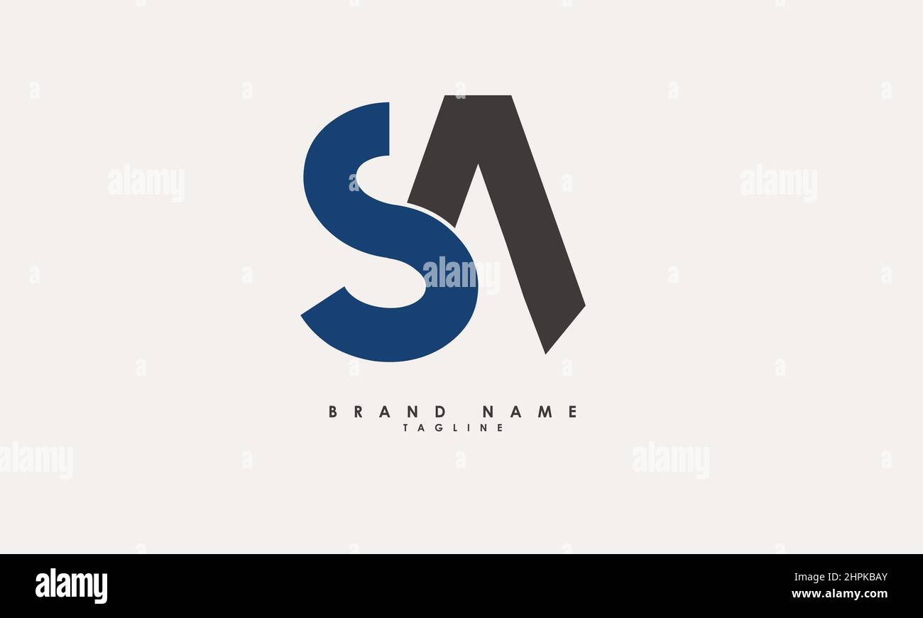 Alphabet letters Initials Monogram logo SA, AS, S and A Stock Vector