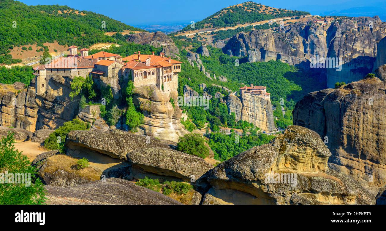 monasteries of a meteor in Greece Stock Photo