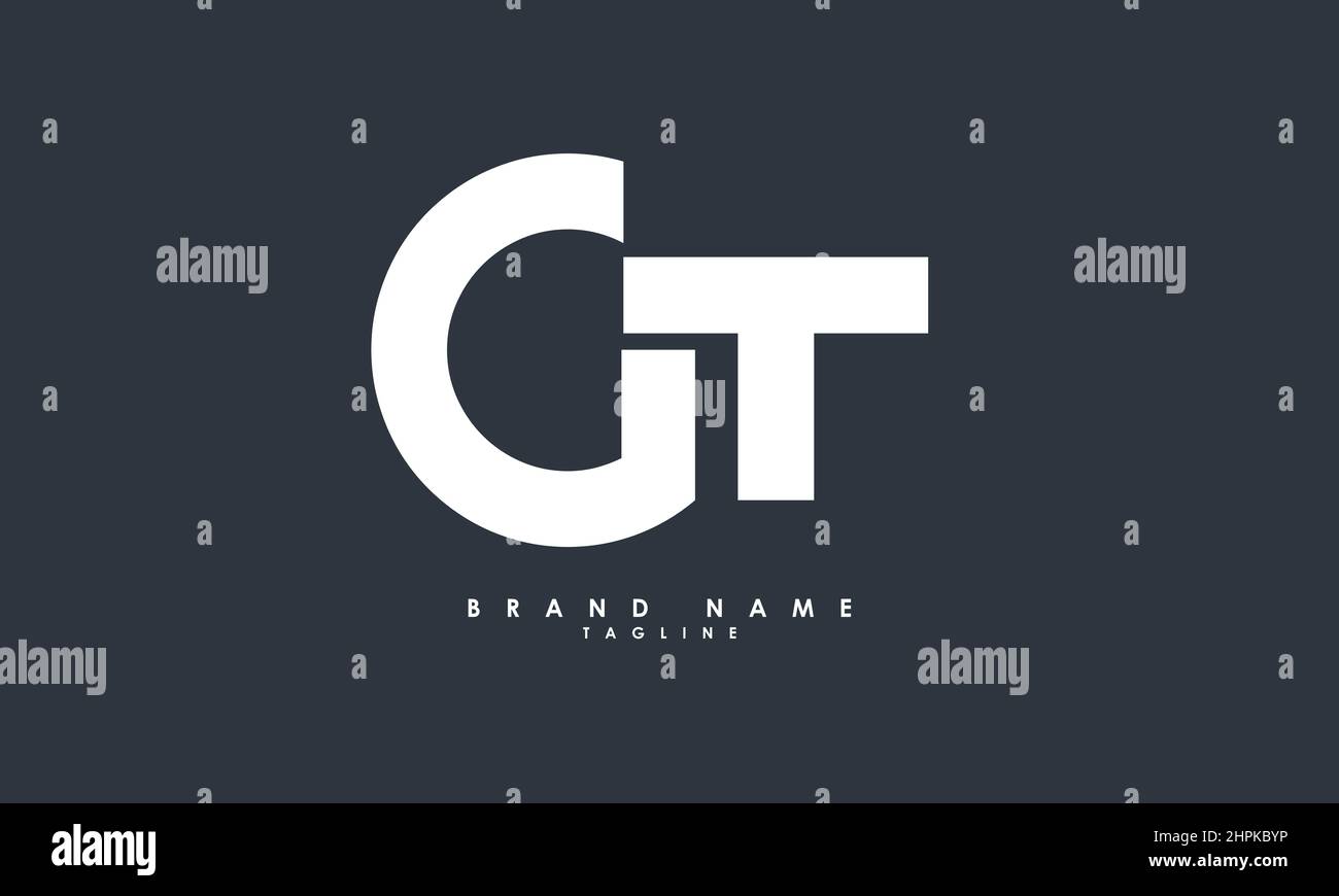 Alphabet letters Initials Monogram logo GT, TG, G and T Stock Vector