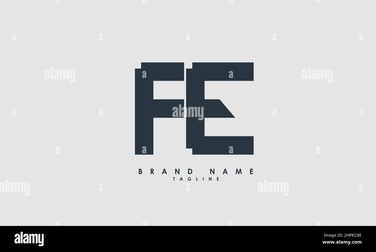 Alphabet letters Initials Monogram logo FE, EF, F and E Stock Vector