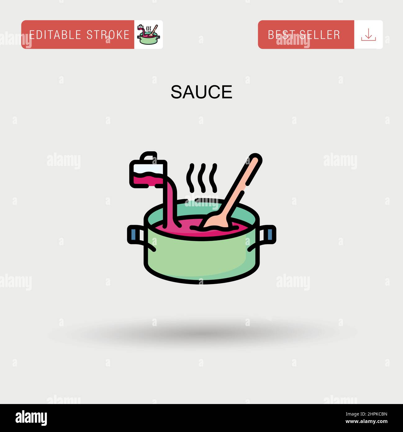 Sauce Simple vector icon. Stock Vector