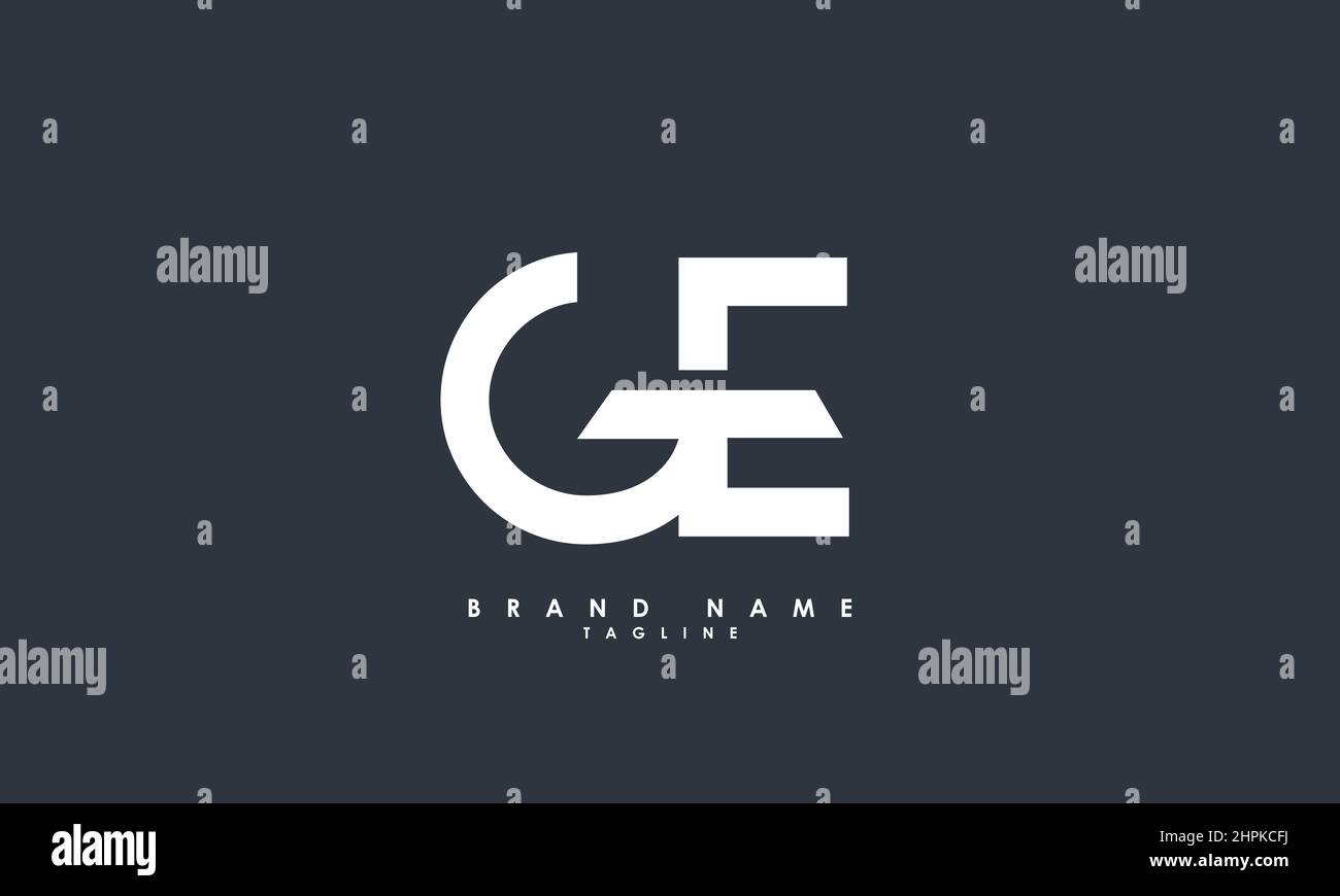 Alphabet letters Initials Monogram logo GE, EG, G and E Stock Vector