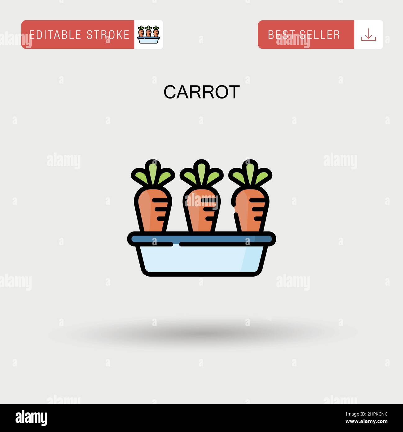 Carrot Simple vector icon. Stock Vector