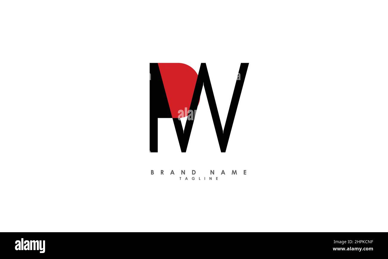 Alphabet letters Initials Monogram logo PW, WP, P and W Stock Vector