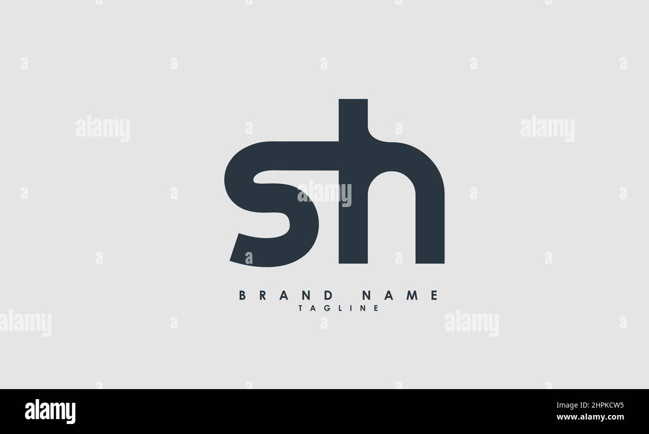 Alphabet letters Initials Monogram logo SH, HS, S and H Stock Vector