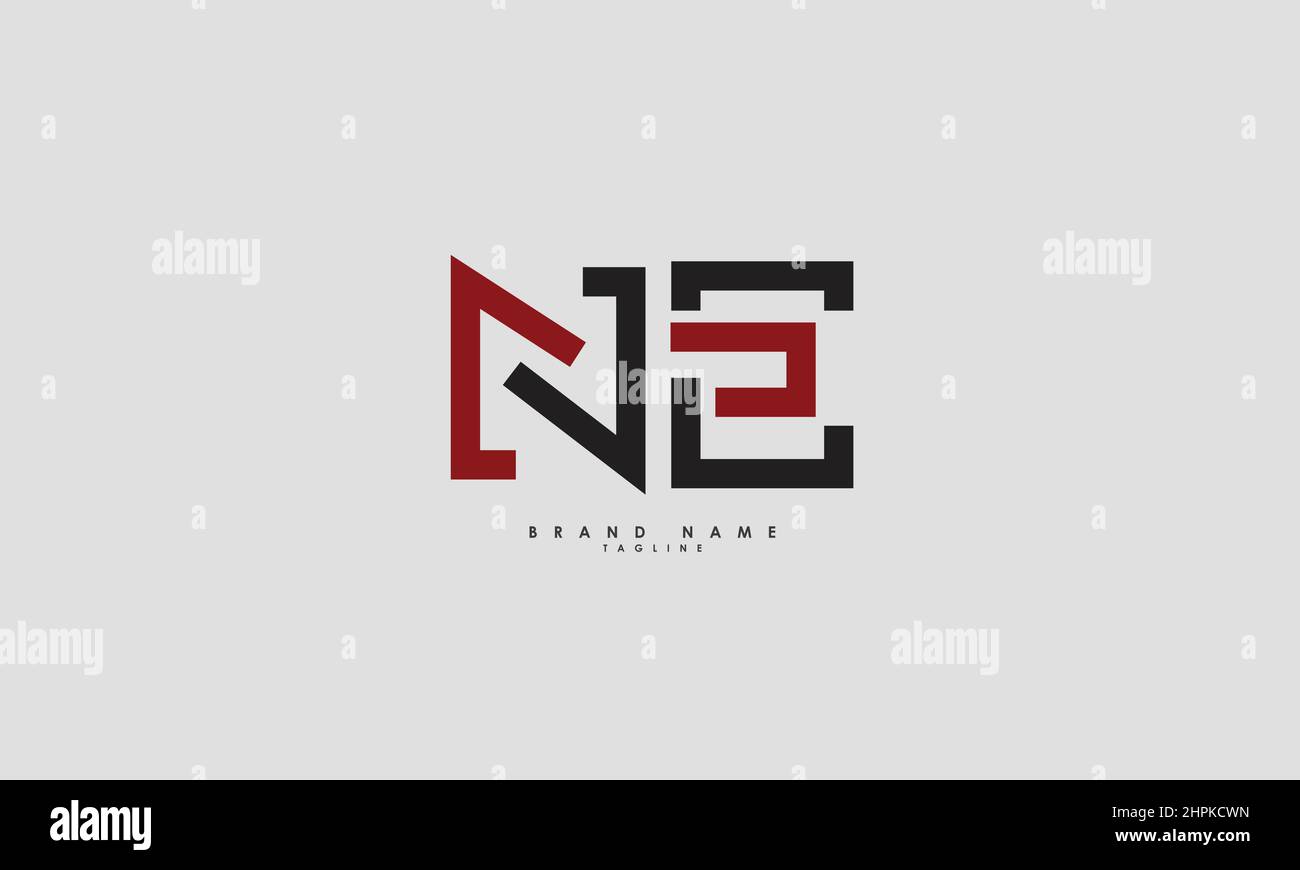 Alphabet letters Initials Monogram logo NE, EN, N and E Stock Vector