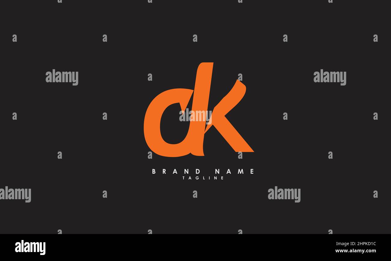 Alphabet letters Initials Monogram logo DK, KD, D and K Stock Vector
