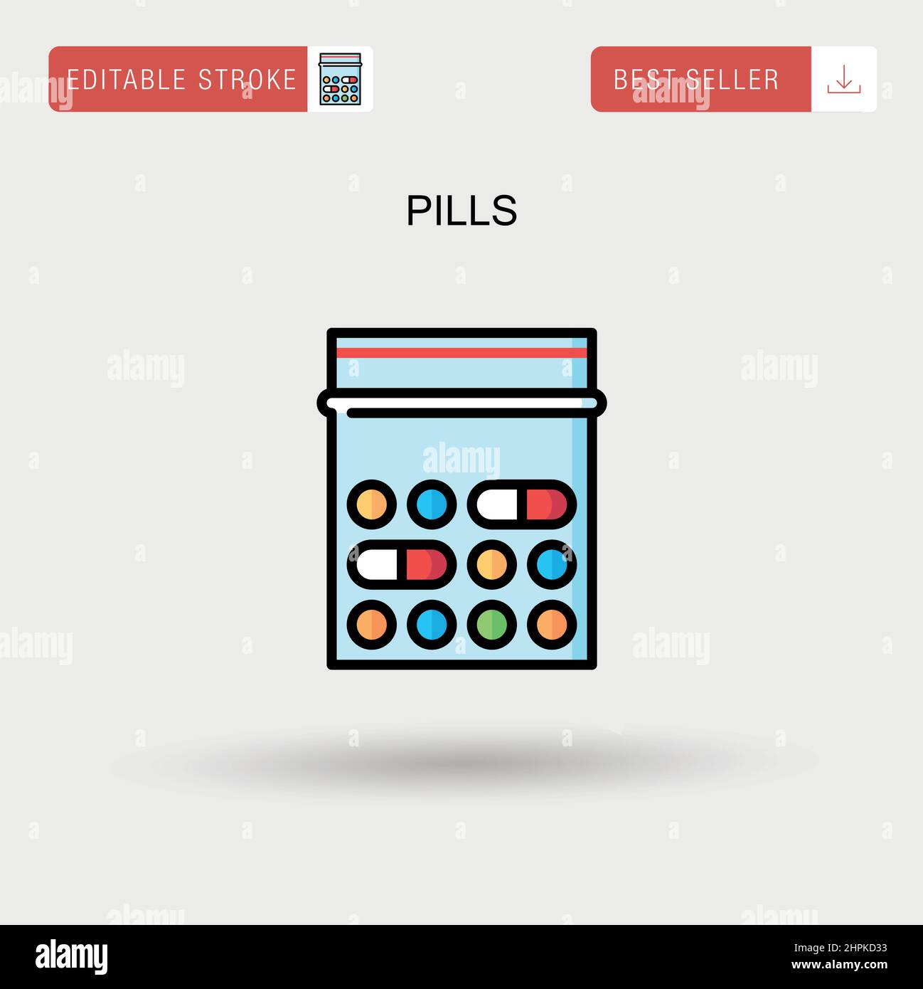 Pills Simple vector icon. Stock Vector