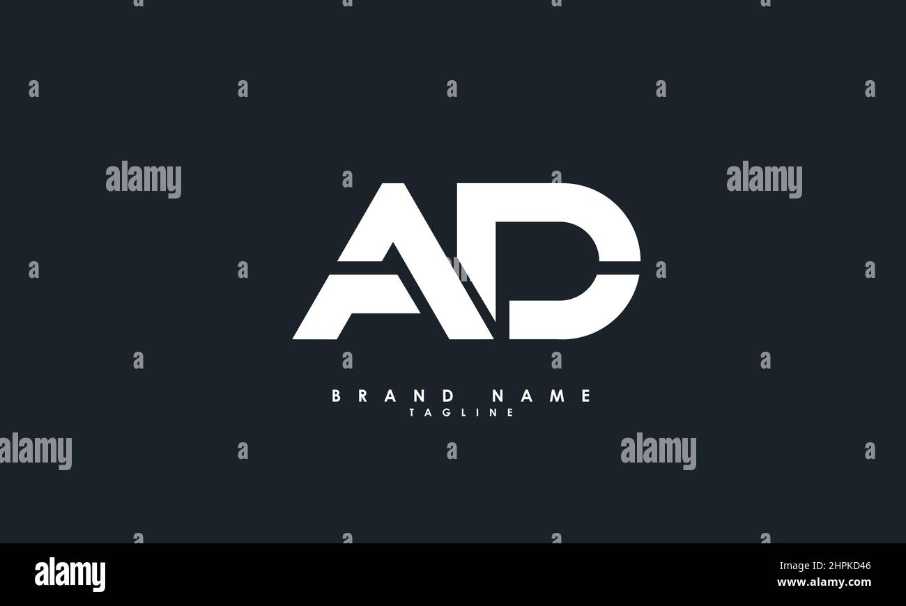 Alphabet letters Initials Monogram logo AD, DA, A and D Stock Vector