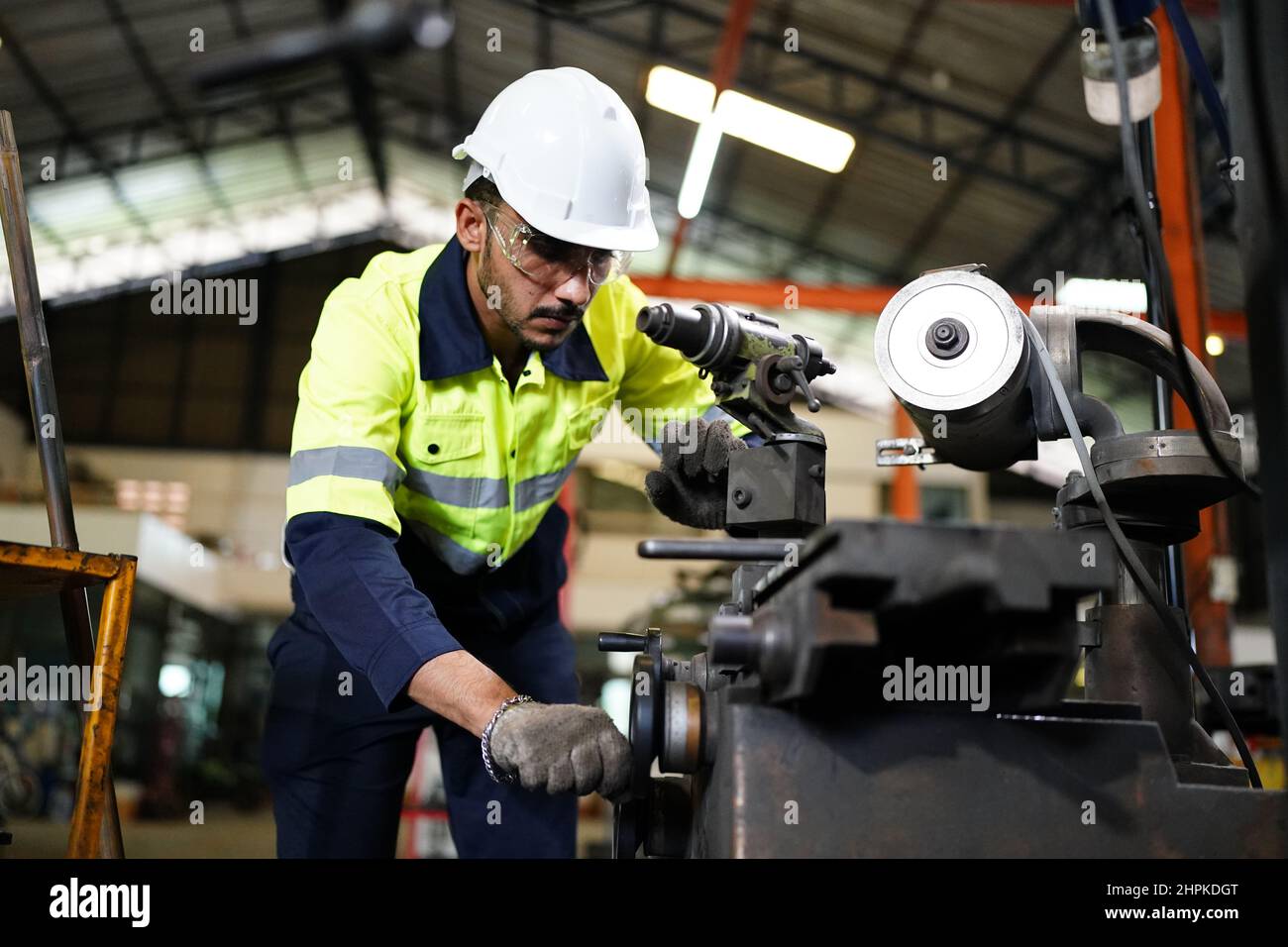Machine Operation Engineering Factory Engineer Operating machines in industry factory Stock Photo - Alamy