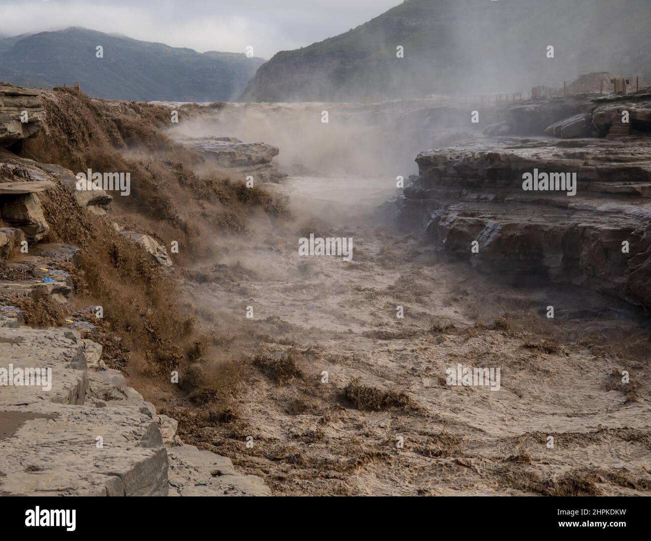 China shaanxi yan 'an hukou waterfall of the Yellow River Stock Photo