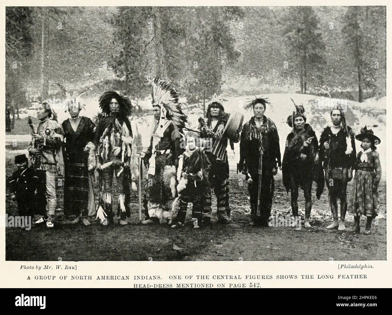 A group of North American Indians From the book The living races of mankind; Volume 2 by Henry Neville Hutchinson, Published in London in 1901 by Hutchinson & co Stock Photo