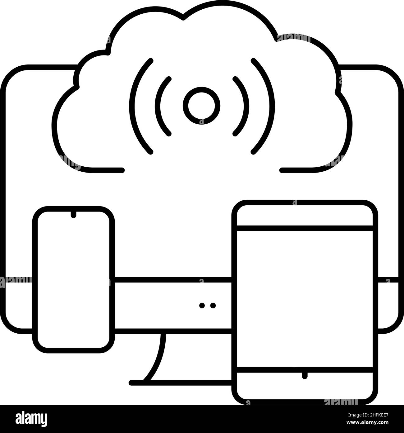 cloud storage line icon vector illustration Stock Vector Image & Art ...