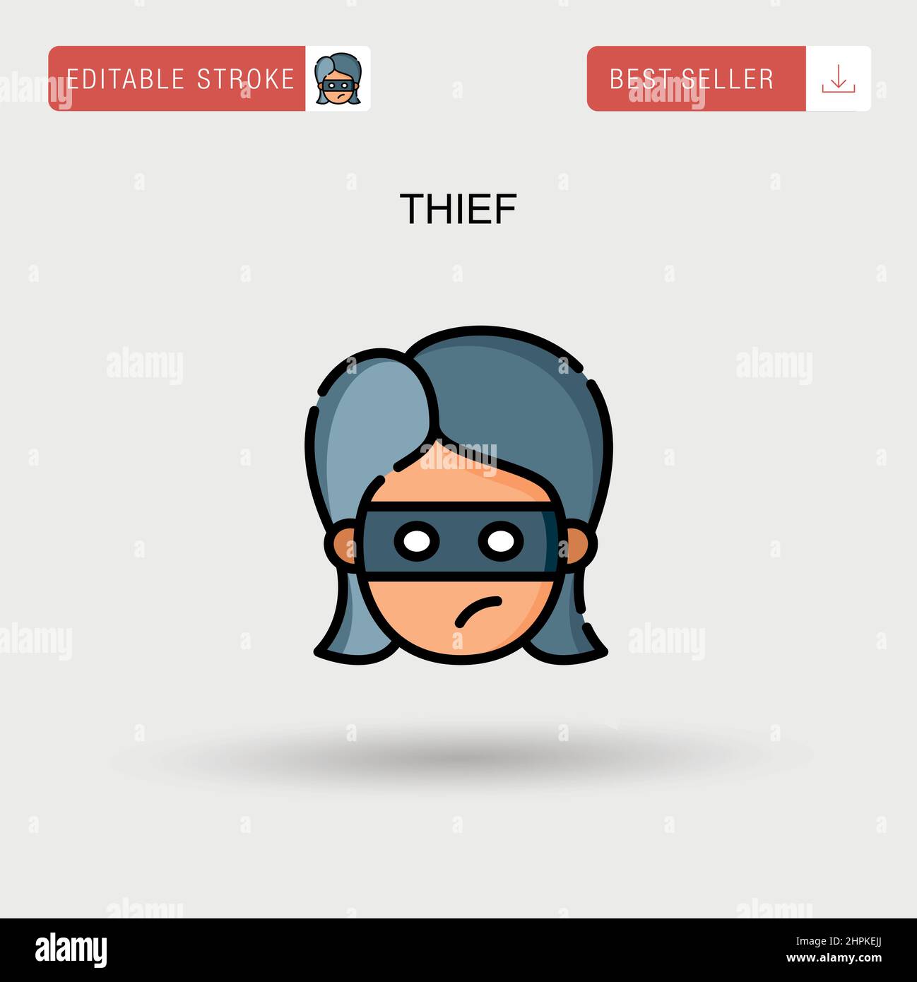 Thief Simple vector icon. Stock Vector