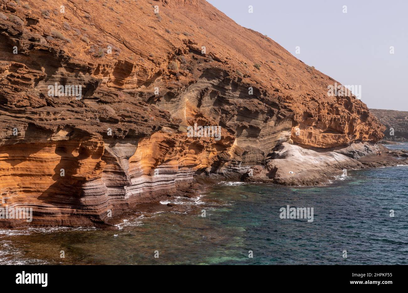 Eroded volcanic sea cliffs at Costa del Silencio, Tenerife, Canary Islands Stock Photo