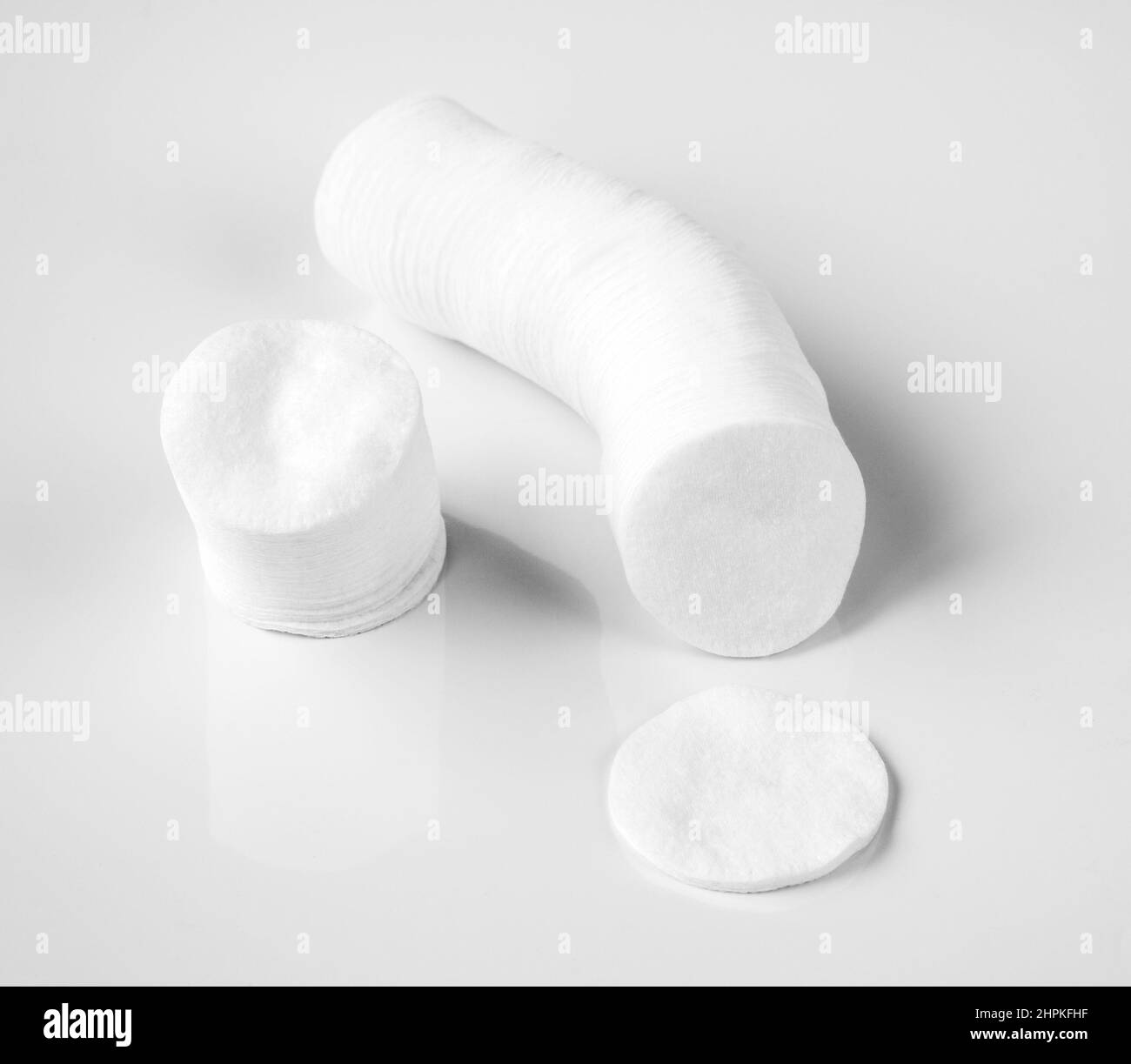 Cotton pads on the white background Stock Photo Alamy