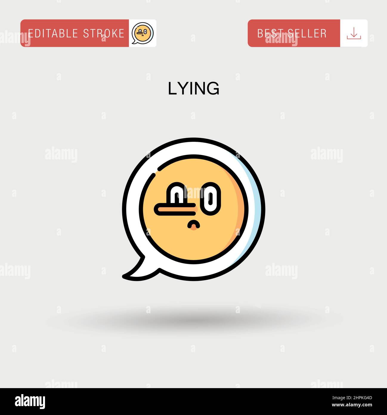 Lying Simple vector icon. Stock Vector