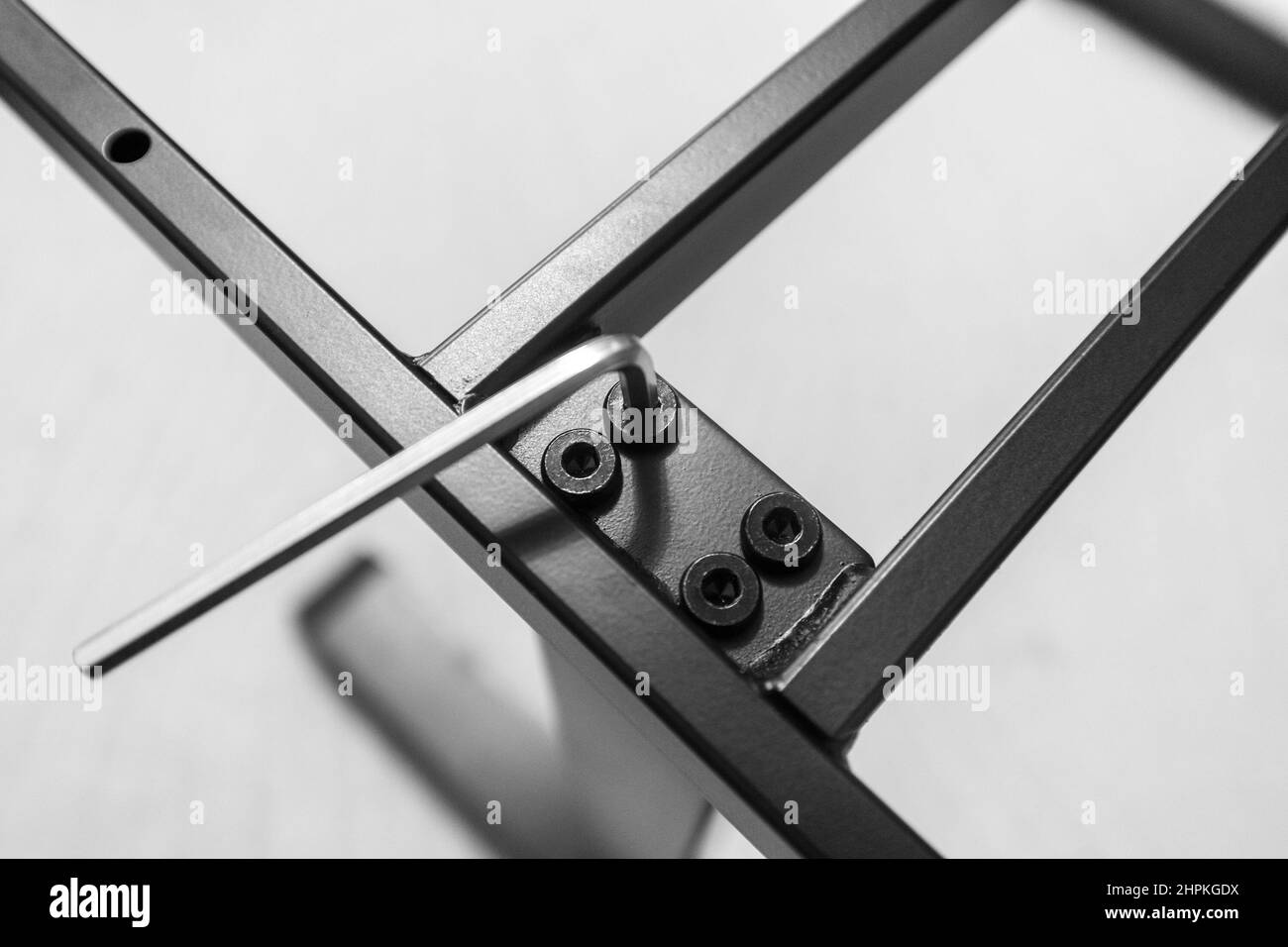 The allen key on metal profile Stock Photo Alamy