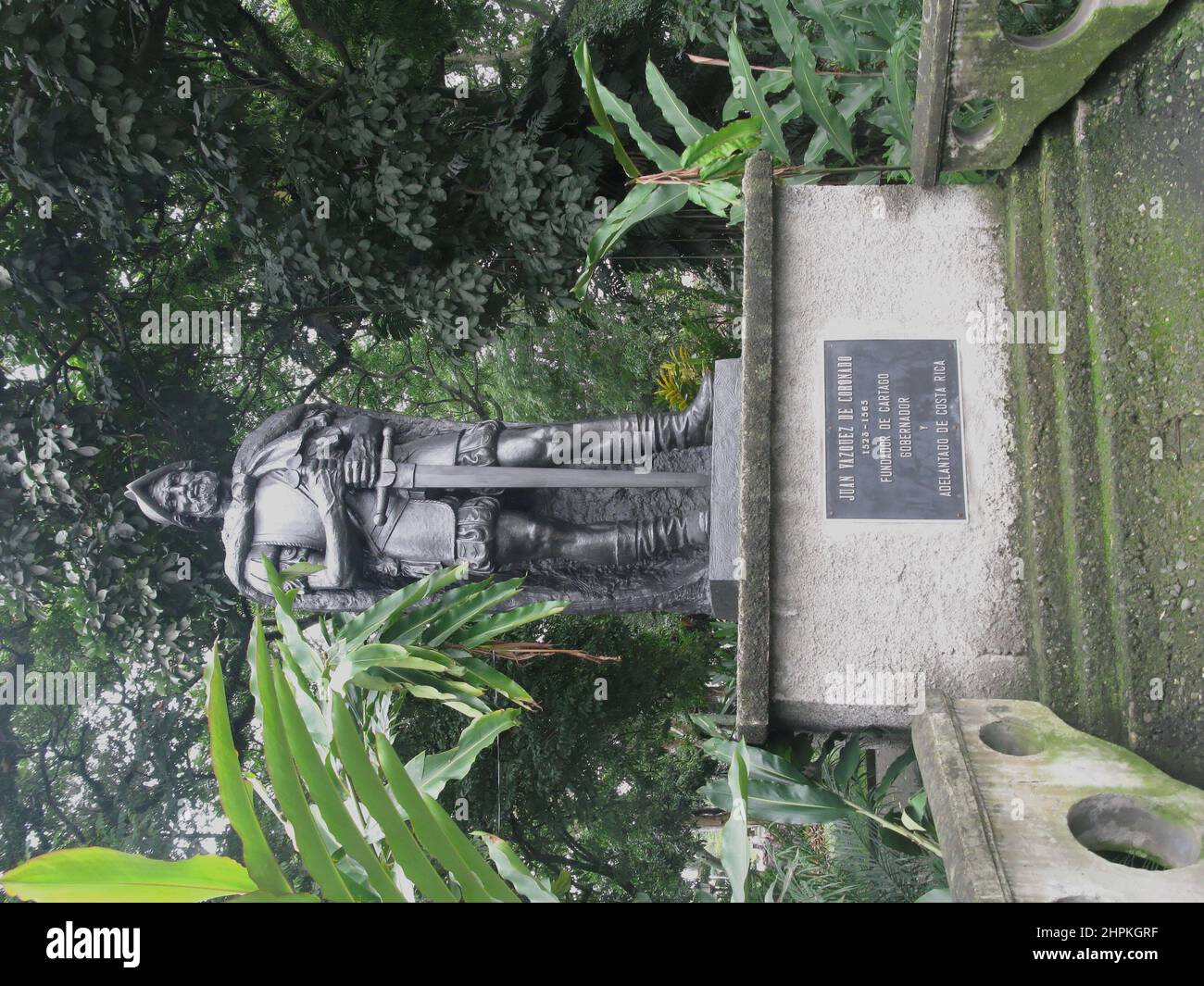 Juan Vazquez de Coronado statue, Central Park, San Josè, Republic of Costa Rica, Central America Stock Photo