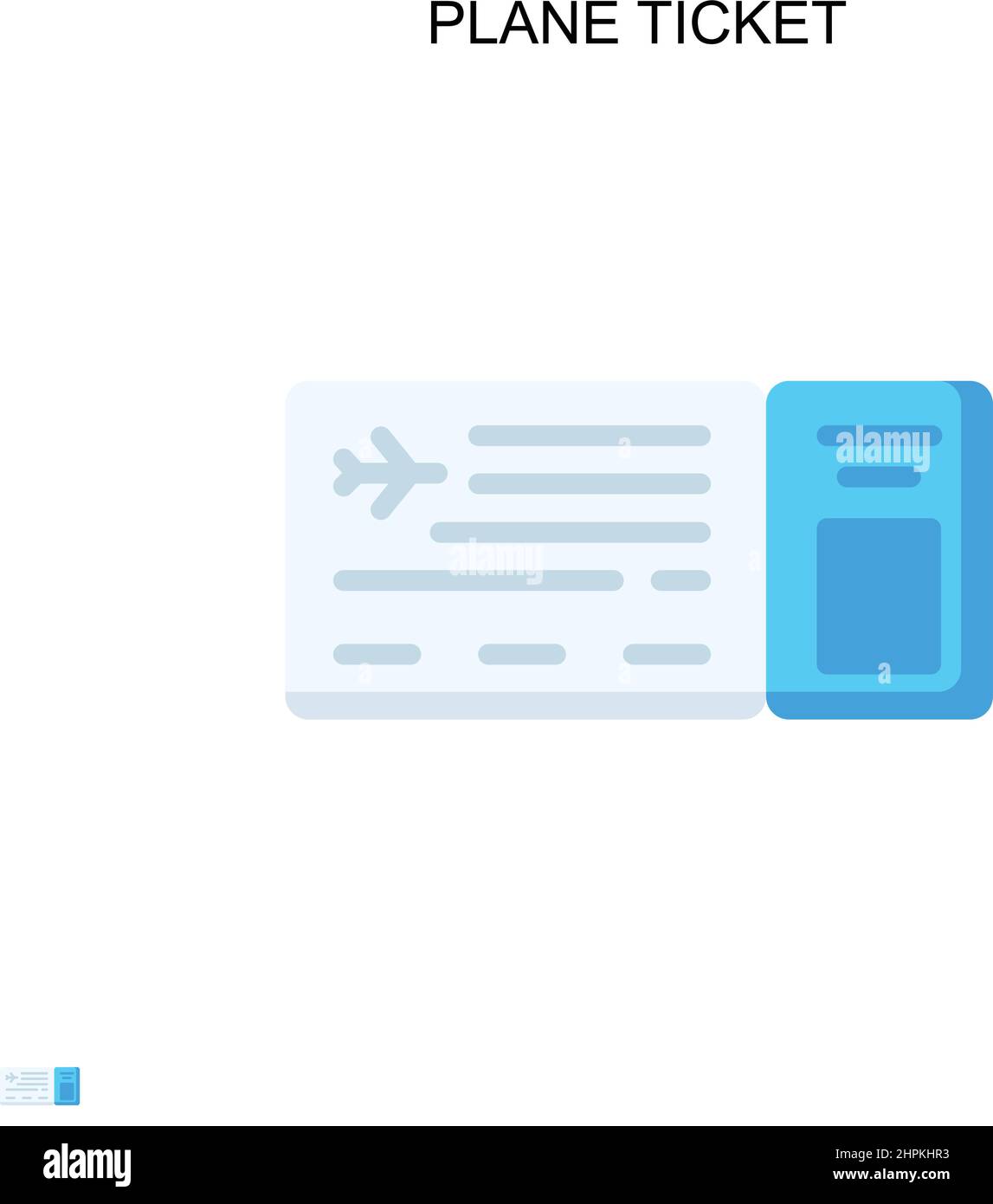 Plane ticket Simple vector icon. Illustration symbol design template for web mobile UI element. Stock Vector