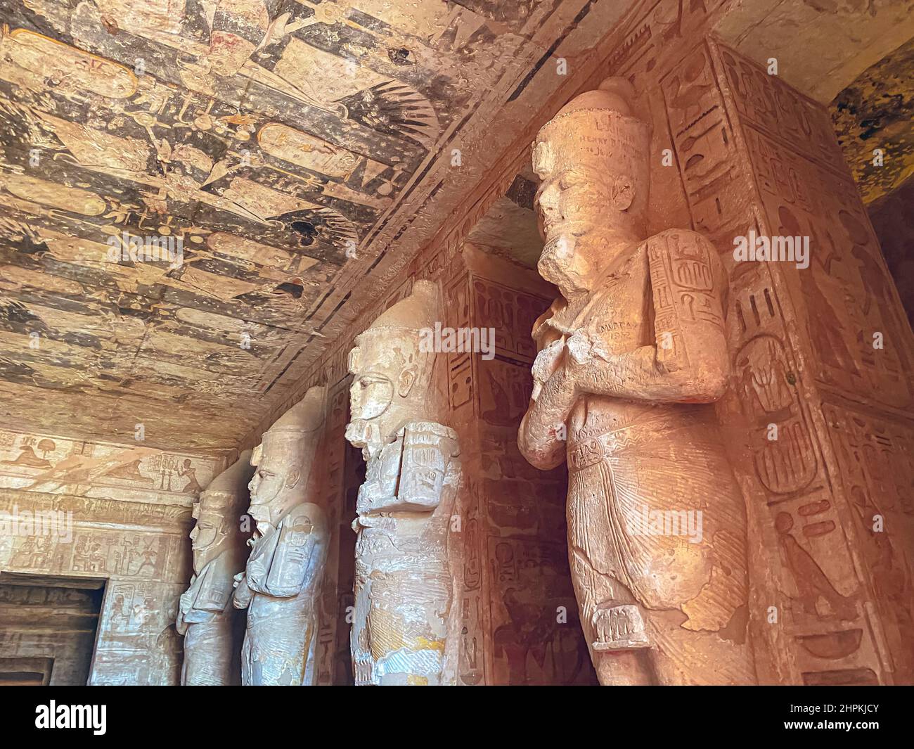 Abu Simbel, a rock in Nubia, two ancient Egyptian temples, the time of Ramses II Stock Photo