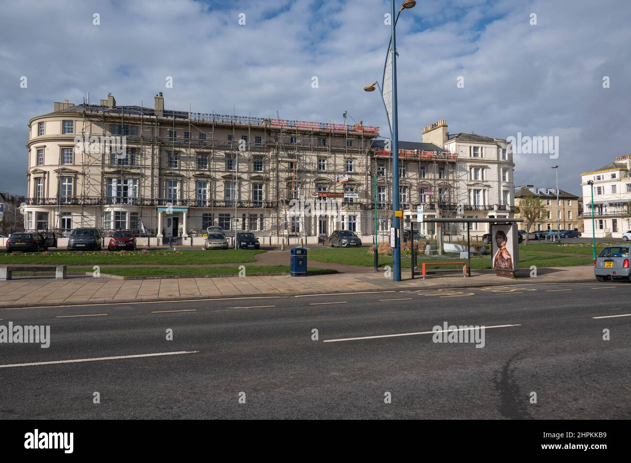 Carlton Hotel great Yarmouth with scaffolding around the building Stock Photo