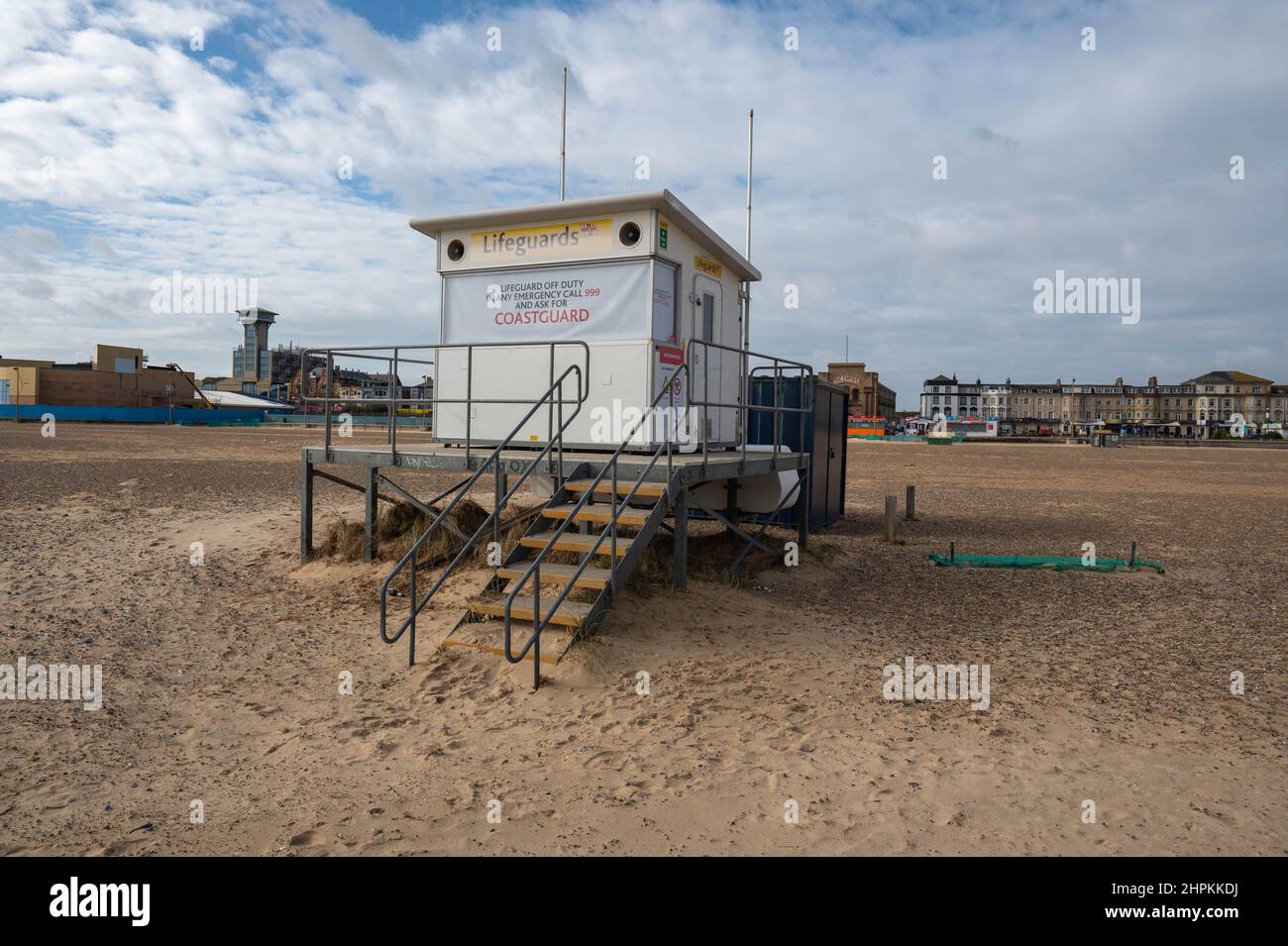 Great Yarmouth Life Guard Station on South beach. Stock Photo