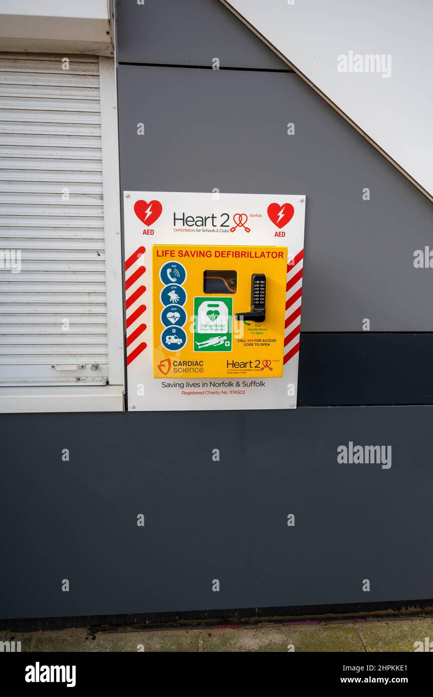 Public access Defibrillator at Great Yarmouth sea Front Stock Photo Alamy