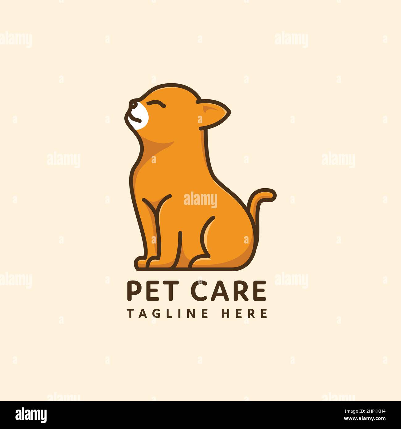 pet logo sitting cat vector flat style design Stock Vector