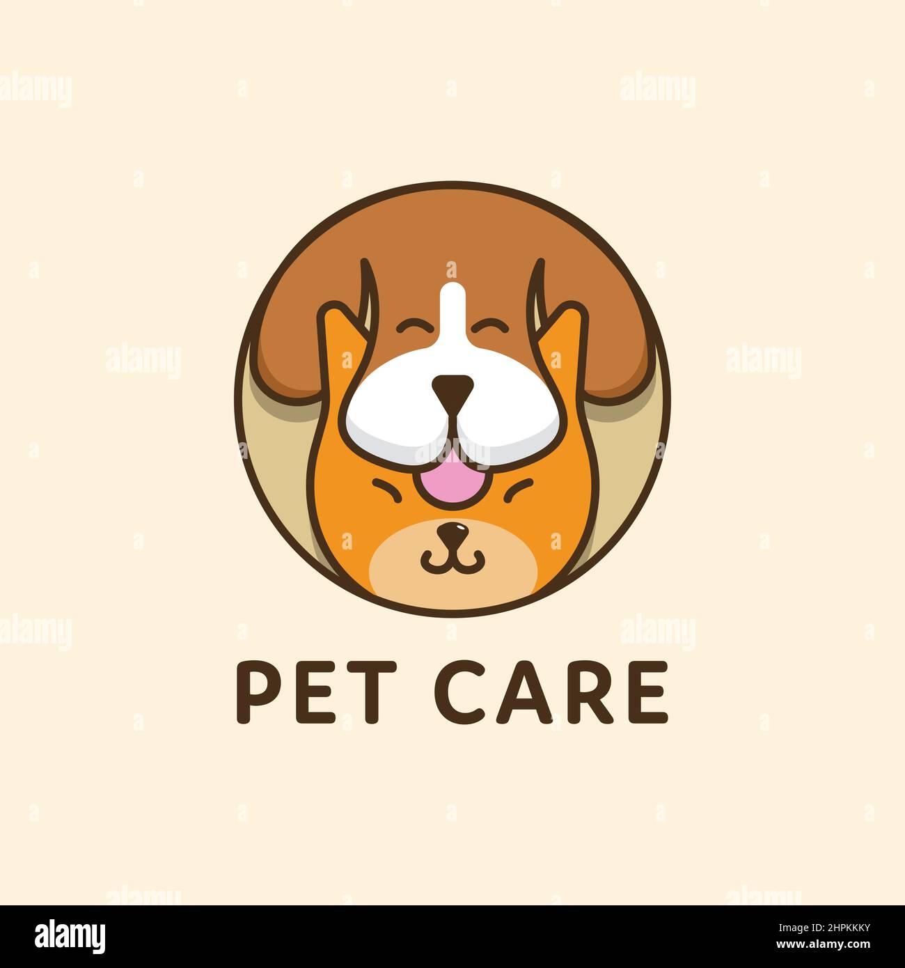 cat and dog pet circular combination logo Stock Vector