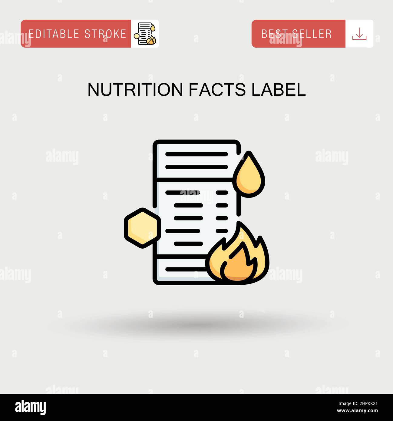 Nutrition facts label Simple vector icon. Stock Vector